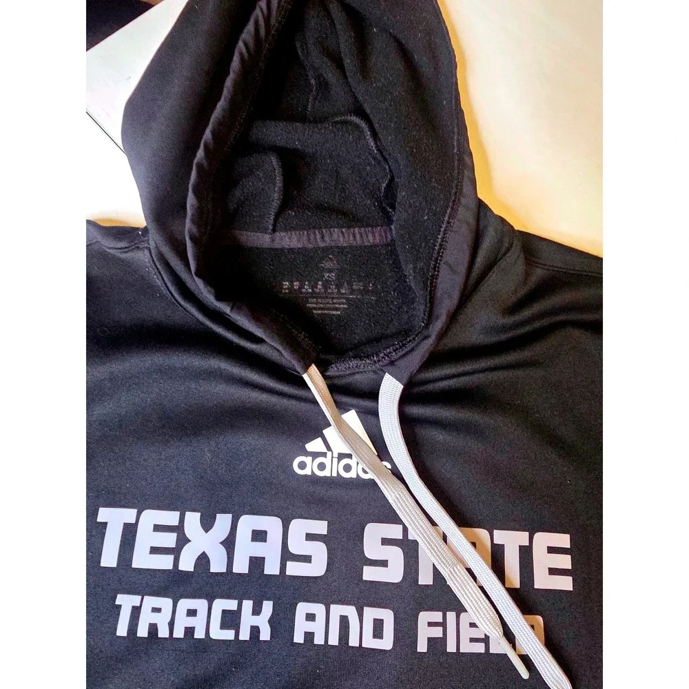 Adidas‎ Texas State Track and Field Hoodie Black Grey AEROREADY XS